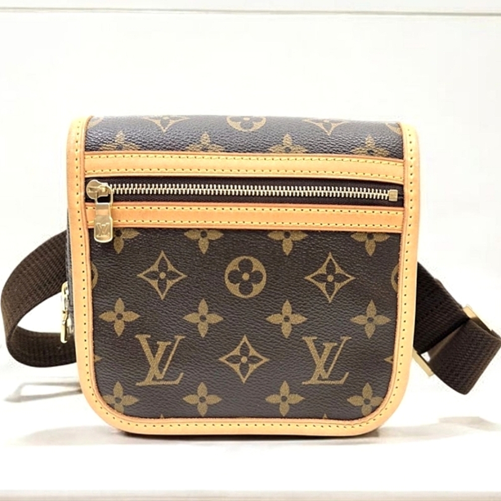 Louis Vuitton Monogram Canvas Crossbody Bag with Tan Trim